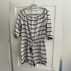 Black and white stripped beach coverup